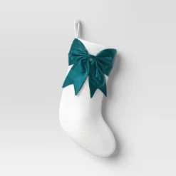 21" White Stocking With 3D Bow Decor - Wondershop™ -Wondershop GUEST b2daf032 dba4 4e30 80fa b8223578136a