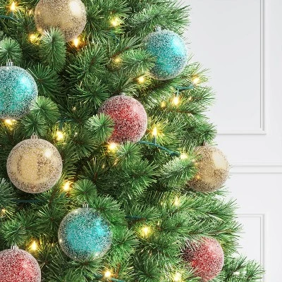 9ct 100mm Christmas Ornament Set Iced Green/Champagne/Red - Wondershop™ 1 9ct 100mm Christmas Ornament Set Iced Green/Champagne/Red - Wondershop™