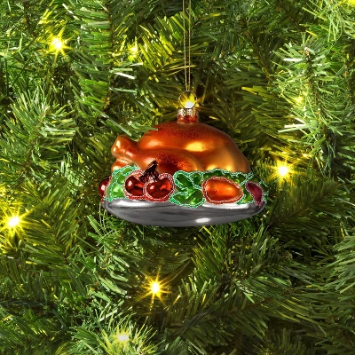 Christmas Glass Turkey Platter Ornament - Wondershop™ 1 Christmas Glass Turkey Platter Ornament - Wondershop™