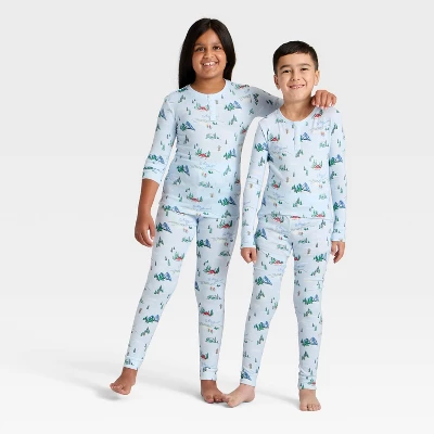 Kids' "Tis The Ski-son!" Cozy Knit Long Sleeve Shirt And Pants Holiday Matching Family Pajama Set - Wondershop™ Blue 5 Kids' "Tis The Ski-son!" Cozy Knit Long Sleeve Shirt And Pants Holiday Matching Family Pajama Set - Wondershop™ Blue - Image 5