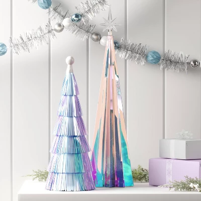 12" Christmas Tinsel Tree Decor Iridescent - Wondershop™ 1 12" Christmas Tinsel Tree Decor Iridescent - Wondershop™