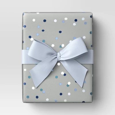 30” 90 Sq Ft Christmas Roll Wrtap Green/White/Blue Dots On Grey - Wondershop™ 1 30” 90 Sq Ft Christmas Roll Wrtap Green/White/Blue Dots On Grey - Wondershop™