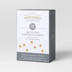 30ct LED Battery Operated Christmas Acorn Dew Drop Lights Warm White With Gold Wire - Wondershop™ 7 30ct LED Battery Operated Christmas Acorn Dew Drop Lights Warm White With Gold Wire - Wondershop™ -Wondershop GUEST c552f2b6 7c0e 4ffe ac65 562ee8e95b8a