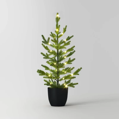 Pre-lit Potted Balsam Fir Mini Artificial Christmas Tree Set Warm White Lights - Wondershop™ 6 Pre-lit Potted Balsam Fir Mini Artificial Christmas Tree Set Warm White Lights - Wondershop™ - Image 6