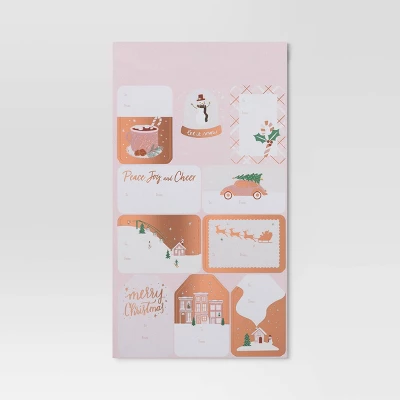 50ct Christmas Peel And Stick Gift Tags Blush/White - Wondershop™ 2 50ct Christmas Peel And Stick Gift Tags Blush/White - Wondershop™ - Image 2