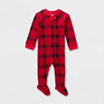 Baby Plaid Ribbed Holiday Matching Family Footed Pajama - Wondershop™ Red/Black 4 Baby Plaid Ribbed Holiday Matching Family Footed Pajama - Wondershop™ Red/Black - Image 4