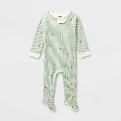 Baby Gingerbread Striped Ribbed Holiday Matching Family Footed Pajama - Wondershop™ Cream -Wondershop GUEST cecffcd5 4848 4c90 b739 bad21ca760b0