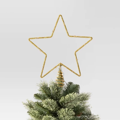 10in LED Lit Dewdrop Glitter Metal Open Star Christmas Tree Topper - Wondershop™ 2 10in LED Lit Dewdrop Glitter Metal Open Star Christmas Tree Topper - Wondershop™ - Image 2