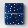 30" 50 Sq Ft Christmas Roll Wrap Dots And Stars On Navy - Wondershop™