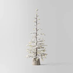 Pre-lit Flocked Balsam Fir Artificial Christmas Tree With Basket Base Warm White LED Lights - Wondershop™ -Wondershop GUEST d4219e56 fff0 41b0 819c 2e1b4e0aa10b