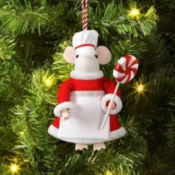 Christmas Felted Wool Mouse Lollipop Chef Ornament - Wondershop™