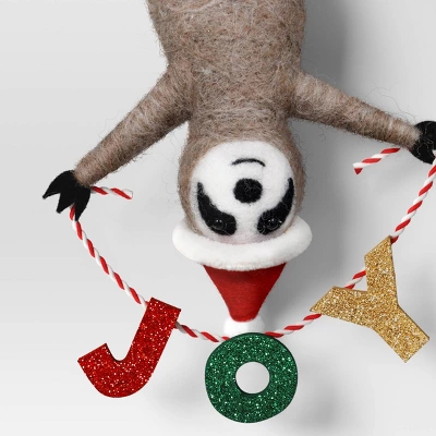 Christmas Felted Wool Sloth Joy Ornament - Wondershop™ 2 Christmas Felted Wool Sloth Joy Ornament - Wondershop™ - Image 2