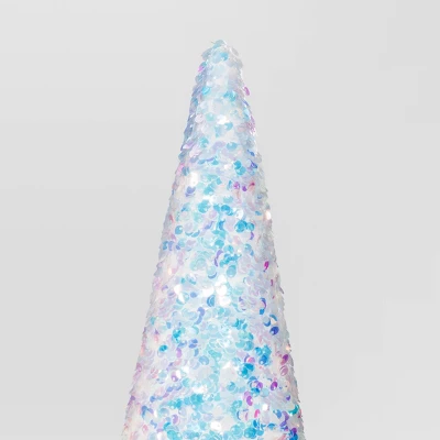 Christmas Sequins Cone Shape Tree Table Top Decor Iridescence Medium - Wondershop™ 2 Christmas Sequins Cone Shape Tree Table Top Decor Iridescence Medium - Wondershop™ - Image 2