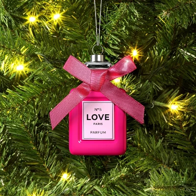 Christmas Glass Hot Pink Perfume Ornament - Wondershop™ 1 Christmas Glass Hot Pink Perfume Ornament - Wondershop™