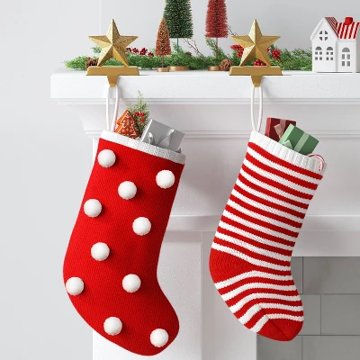 20" Christmas Stripe Knit Stocking Red/White - Wondershop™ 1 20" Christmas Stripe Knit Stocking Red/White - Wondershop™