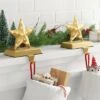 2pk Christmas Lit Metal Perforated Star Stocking Holder Gold - Wondershop™