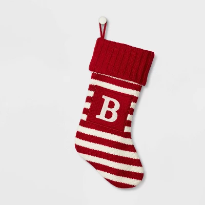 Knit Striped Monogram Christmas Stocking - Wondershop™ 3 Knit Striped Monogram Christmas Stocking - Wondershop™ - Image 3